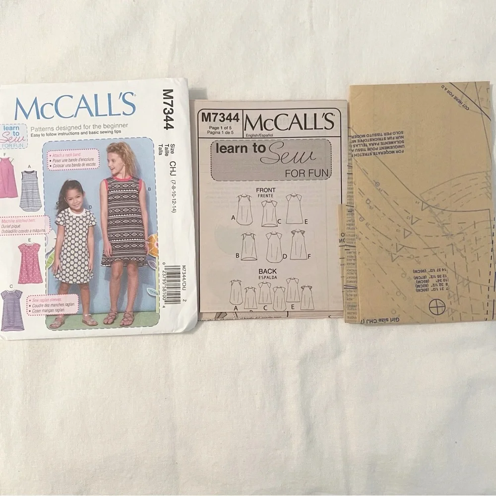 McCall’s M7344 Girls Dress Pattern | Learn to Sew | Sizes 7–14
